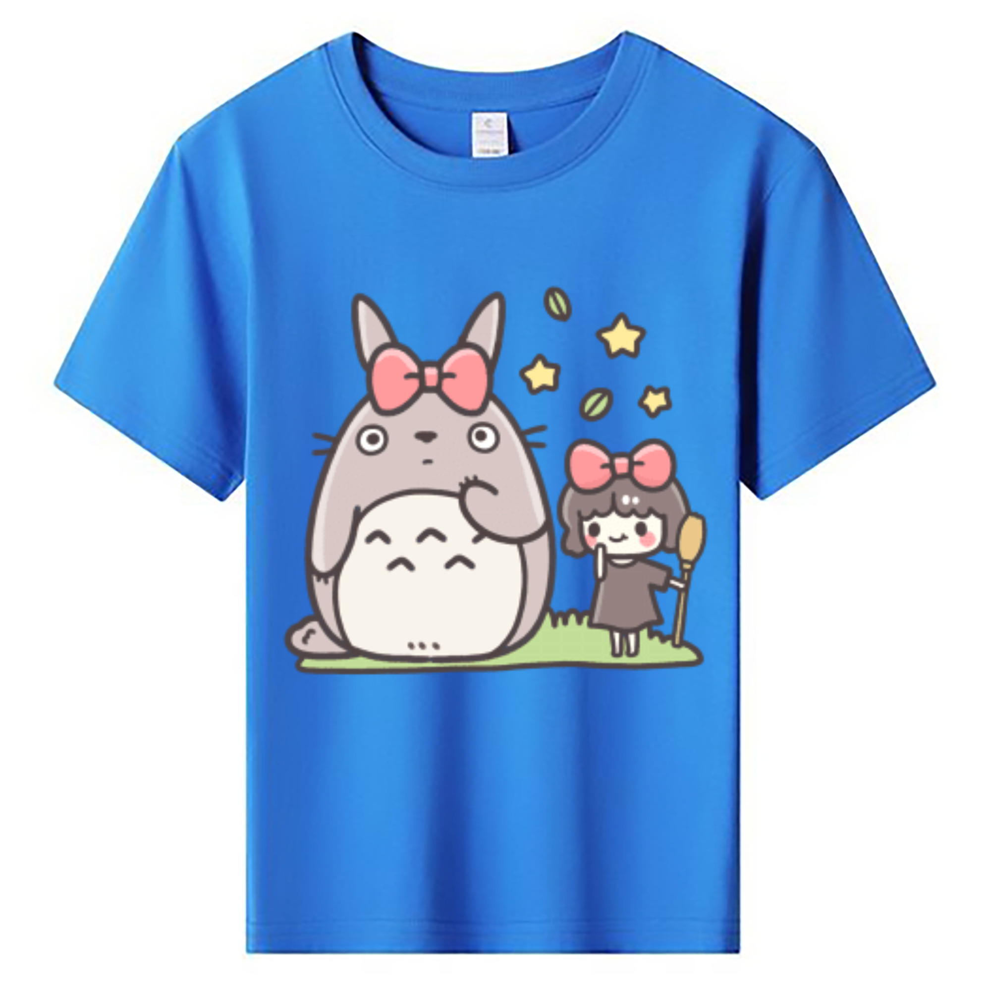 （画像用） となりのトトロ 草壁メイ 草壁サツキ My Neighbor Totoro Satsuki Kusakabe Mei Kusakabe 綿100％キッズTシャツ（フロントプリント）